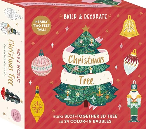 Build & Decorate: Christmas Tree: Includes slot together 3d tree & 24 colour-in baubles