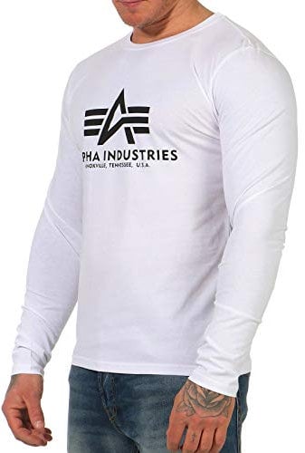 Alpha Industries Herren Basic T-LS Longsleeve T-Shirt, White, XL