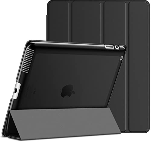 JETech Hülle für iPad 4, iPad 3 und iPad 2 (2012/2011 Modelle), Schutzhülle mit Ständer Funktion und Auto Schlaf/Wachen (Schwarz)