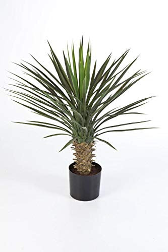 artplants.de Artificial Yucca rostrata Shrub with 90 Leaves, DELUXE, 31/80cm - Plastic Palm Shrub - Terrace Decoration