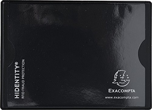 Exacompta - Ref. 5401E - Etui de Protection RFID CB Hidentity Duo - 2 Faces pour Cartes de Crédit pour protéger 1 ou 2 cartes bancaires - Anti-Piratage - Format à Classer : 8,5x5,4 cm - Coloris noir