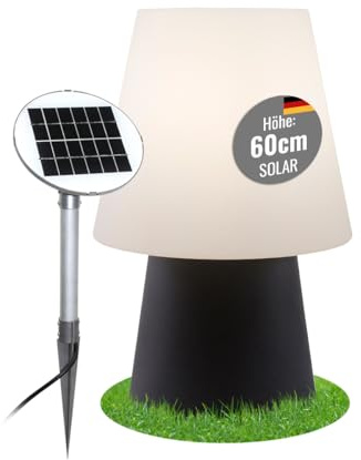 8 seasons design Solar Tischlampe 60 cm No.1 (Anthrazit) LED warmweiß, Dämmerungssensor – wetterfest – Solarlampe für außen (Garten, Terrasse, Balkon),robust & langlebig