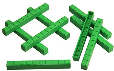 WISSNER GmbH_039587.K50 50 grüne Zehnerstäbchen aus RE-Plastic°, im Polybeutel