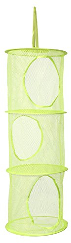 Dada Mesh-hängender Speicher-Korb, Klappbar 3 Tier zusammenklappbare Network Storage Raum speichern Beutel-Organisator für Spielzeug, kleine Kleidung,Unterwäsche (Grün)