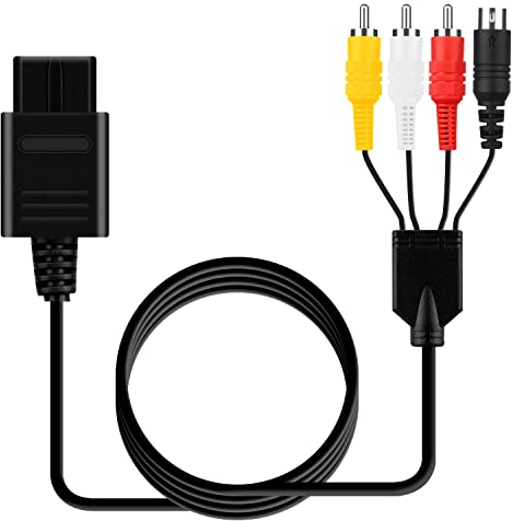 OSTENT Câble Vidéo HD Vidéo Composite S-Vidéo RCA AV Compatible pour Nintendo 64 N64 SNES SFC NGC