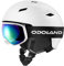 Odoland Skihelm und Skibrille Set, Snowboardhelm mit Snowboardbrille für Erwachsene, Schneebrille UV 400 Schutz Windwiderstand Snowboard Brille zum Skifahren und Bergsteigen Weiß L
