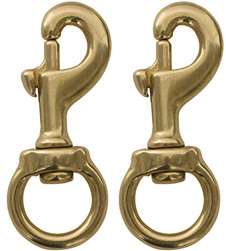 aufodara 2er Stark Groß Messing Haken Hundeleinen Schwenker Karabiner mit Federhaken (1#)