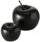 RiloStore 2 STK Deko Apfel schwarz 13cm und 8cm Steingut Dekoapfel Obst Früchte Äpfel b981 Dekoobjekt Früchte Dekoäpfel Herbstdeko Dekoration Dekoobst Weihnachtsdeko
