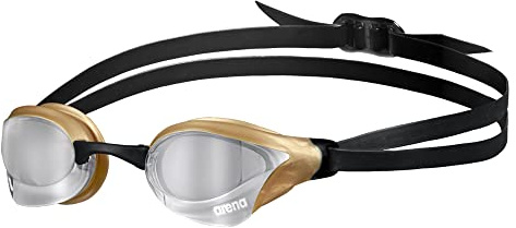 Arena Cobra Core Swipe Unisex Adult Racing Swimming Goggles, Swimming Pool Goggles with Curved Lenses, Anti-Fog, UV Protection, 5 Interchangeable Nose Bridges