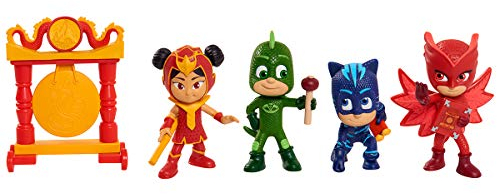 Simba 109402419 - PJ Masks Figuren Set, Pyjamahelden, 4 Action Figuren und Drachen Gong, Staffel 3, 8cm groß, für Kinder ab 3 Jahren