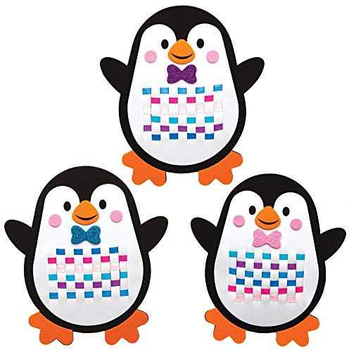 Baker Ross AT239 Pinguin-Weberei-Set, Weihnachtskunst und Handwerk, 6 Stück, Sortiert