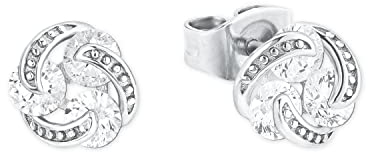 Amor Ohrstecker 925 Sterling Silber Damen Ohrschmuck, mit Zirkonia synth., 1,5 cm, Silber, Kommt in Schmuck Geschenk Box, 2022981