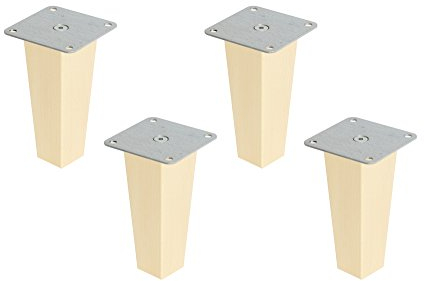 Superelch 4er-Set Möbelfüße für Ivar Schrank/Holzfüße aus Massivholz Buche/Mit Montageplatte & Schrauben/Pyramid / 16 cm