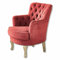 Loberon Sessel Calgary, Chesterfield-Steppung, Edles Design mit Nostalgischer Note, Handgedrechselte Füße, Sitzmöbel, Eschenholz, Polyester, rot