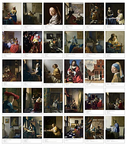 HOSTEESSCHOICE Beautiful Art Postkarten-Set, 30 Stück, Johannes Vermeer, Postkarten-Vielfalt, berühmte Malerei, 10,2 x 15,2 cm