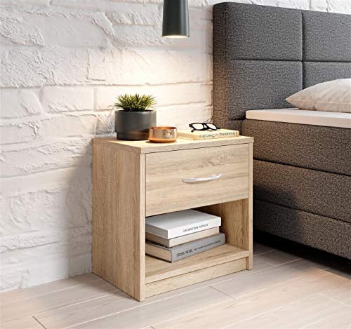 möbelando Nachttisch Nachtkonsole Nako Nachtkommode Bettine I Eiche Sonoma Nachbildung