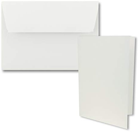 50x Faltkarten-Set DIN B6 12 x 17 cm in Naturweiß (Weiß) mit Briefumschlägen DIN B6 Haftklebung - für Einladungen und Grußkarten zum Geburtstag oder Hochzeit