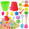 Holady Lot de 17 Jouets de Plage pour Enfants - Jouet de Sable pour Enfants - avec Seau de Plage, Moule à Sable, Pelle à Sable, Raquette, Tamis à Sable, Jouet château de Sable