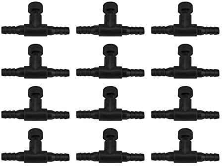 12PCS Aquarium Control Valves Air Pump T Shape Plastic Aquarium Hose Connector Air Flow Control Regulator Air Valve for 5 mm ID Tubing