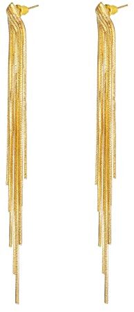 Lange Quasten Ohrringe Hängend Quastenohrringe Kristall Kronleuchter Boho Quasten Statement Ohrringe Punkmode Metallketten Ohrringe Hochzeit Schmuck Geschenke Glänzende Reizvolle Kronleuchter