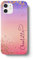iCaseDesigner Personalised Agate Watercolour Marble Name with Heart Phone Case Compatible with iPhone 13-23. Ombre Sunrise Vertical Name