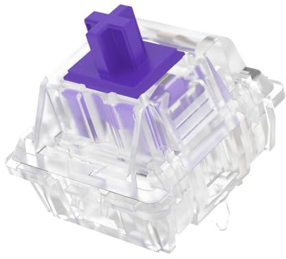 DUROCK Mittelgroße taktile Schalter, klare violette taktile Tastaturschalter, 5-polig, MX Clear Typ, taktile Schalter, vorgeleuchtet (lila taktil, 65 g, 90 Stück)