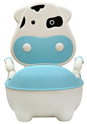 COO11 Baby Potty Training Toilet Seat, Cute Cow Design Chair with Armrest, Easy Clean Removable Urinal Pot with Lid, Lightweight and Comfortable for Boys and Girls Ages 1-5 Years