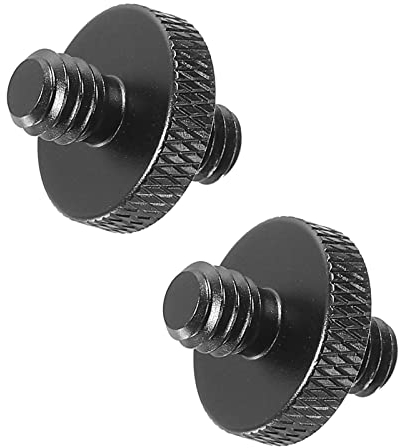 PATIKIL 2Pack Mikrofonstativ Adapter M6 Stecker an 1/4 Stecker Gewinde Stativ Schraube Adapter Doppelseiten Kamera Schraube für Mikrofon Stativständer Schwarz