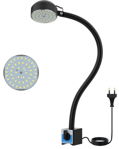 Magnetische LED Drehmaschine Lampe Maschinenlampe mit Magnetfuß 10W 1100 Lumen Flexibel Wasserdicht Arm Drehmaschine Lampe für Nähmaschine Drehbank Fräsen Bohrmaschine Industrielle Beleuchtung （6000K）