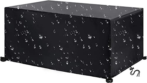 Housse de Salon Jardin 225x110x75cm 420D Oxford Housse Salon de Jardin Imperméable Anti UV Housse Table de Jardin Protection Tous Les Temps Table et de Canapé avec Corde et Boucle Verrouillage