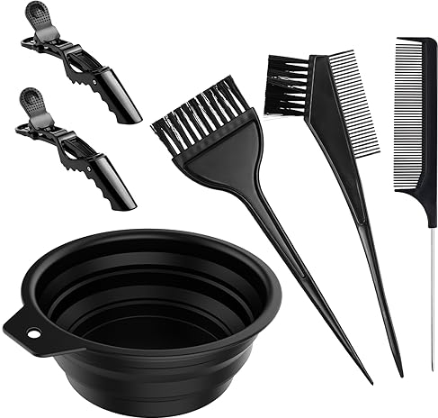 Gezimetie Haarfärbe-Set, 6-teiliges Set mit Pinsel, Kamm und Schale zum Mischen von Farbe oder Bleichmittel, für professionellen Gebrauch im Friseur-Salon oder zu Hause