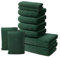 10 er Set Handtücher | 2 Badetücher 70x140cm + 4 Handtücher 50x100cm + 2 Gästehandtücher 30x50cm + 2 Waschlappen 15x20cm | Weich & Flauschig | 100% Baumwolle | 500g/m² | Oeko-Tex | Ôhm | Grün