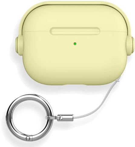 Teyomi TPU Case for AirPods Pro 2nd Generation, Protective Case for Apple Airpods Pro 2 with Carabiner, Airpods Pro 2 Cover with Lock [Music Headphone Design] (Straw Yellow)