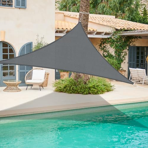 SUNNY GUARD Sonnensegel Rechteckig 3x3x3m Sonnenschutz Atmungsaktiv HDPE UV Schutz für Balkon Terrasse Garten, Grau Anthrazit