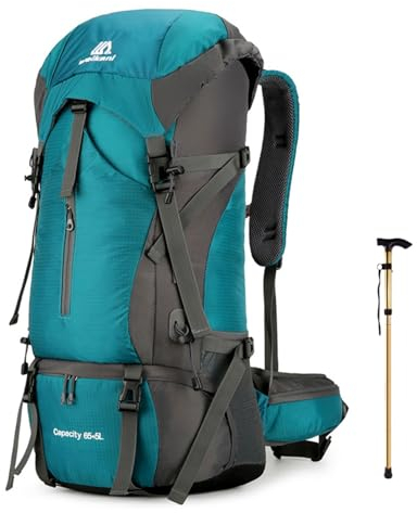 Wanderrucksack 80L Herren Damen Wasserdichter Trekkingrucksack Reiserucksack Outdoor Wandern Rucksack Backpacker rucksack Für Wandern Bergsteigen Camping Reisen Sport Mit Regenabdeckung klappbare Krüc