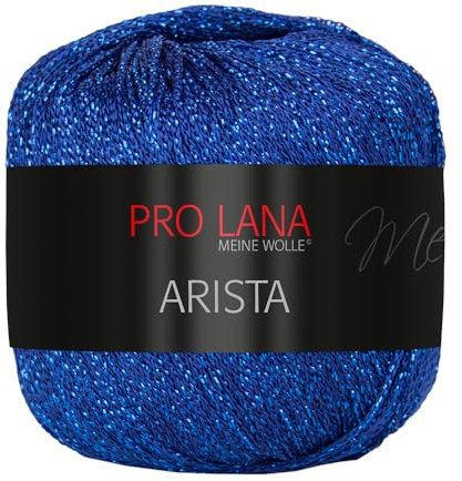 Frida's Wollhaus Pro Lana 25 g Arista Häkelgarn Effektgarn Glitzergarn Lurexgarn weich 12 Farben (320 | Blau)