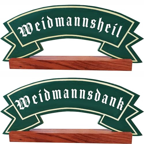 Kaltner Präsente Geschenkidee - Holz Geschenkartikel Deko Tisch Aufsteller für Stammtisch Jäger Jagd Weidmannsheil Weidmannsdank 28 cm