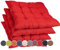 sunnypillow 4er Set Stuhlkissen mit Bändern 45x45 cm - Bequeme Polsterauflage 8cm dick - Auflage für Stühle/Bänke in Haus und Garten Sitzkissen Sitzauflage Gartenkissen Outdoor/Indoor - Rot