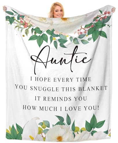 Mothers Day Auntie Gifts - Blanket Auntie Gifts from Nephew Nieces - Delicate Auntie Mother‘s Day Christmas Birthday Gifts, Best Special Auntie Gifts for Her Women - Soft Throw Blanket 50 X 60 Inch