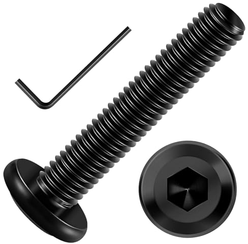 ORTAVA Lot de 20 vis M6 x 35 à tête plate à six pans creux en acier inoxydable A2 V2A, filetage complet, oxyde noir avec clé hexagonale