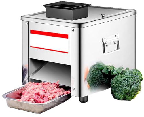 DPLXQPP Picadora Carne Eléctrica,Picadora Carne Comercial,Picadora Carne Eléctrica Industrial Acero Inoxidable,Picadora Carne Eléctrica con Bandeja Y Herramientas Limpieza,5mm