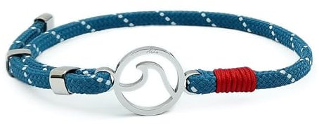 Aloha Pulsera con ondas de mar de acero para hombre y mujer, ajustable, idea regalo, T.U., Acero inoxidable