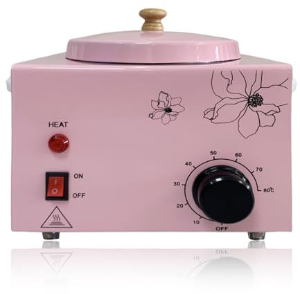 Portable Single Pot Wax Warmer for Painless Hair Removal, Fast Temperature Adjustable Wax Heater with Large Wax Pot for Facial Skin Body SPA Salon Equipment Beauty Salon (Pink-Single Pots)