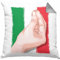 Trendation Kissen mit Füllung 40x40 Italien Flagge Handbewegung Geschenk für Italien-Liebhaber (Grau)