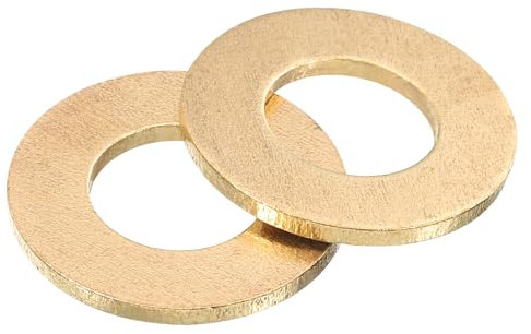 sourcing map 20Pcs M14 Flat Washer, Brass 14mm ID x 28mm OD x 2mm Thick for Bolt Screw, Factories Repair, Kitchens, Shops, and Outdoor Construction