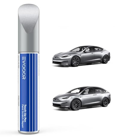 EVOOOR Tesla-Ausbesserungslack – DIY-Kratzerreparatur mit farblich abgestimmter Farbe für Modell 3/Y/S/X (Lunar Silver (NEU-296E))