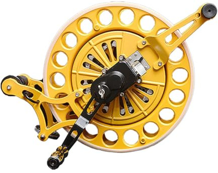 KK-GGL Professionelle Kite -Saitenrolle Für Große Drachen, Hand Halten Sie Stetige Metallwalze Mit Handschuhen, Kite String Line Rollenwinger Mit Abgeschlossenem Griff,Gelb
