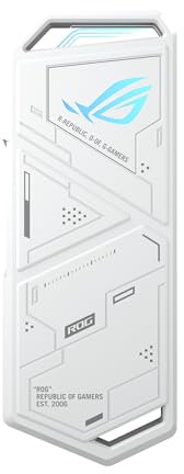 ASUS ROG STRIX ARION White Edition/M.2 NVMe External SSD Case/Toolless Installation/USB-C to C to A Cable/Thermal Pad Included/Aura Sync Support