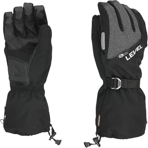 Level Star- Snowboard Handschuhe Herren mit Verstellbarem Riemen und Stulpe, Winterhandschuhe Herren Wasserdicht für Extreme Kälte, Thermohandschuhe für Snowboard, Schneebekleidung für Herren, 1 Paar