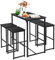ZZINOKE Bartisch mit Barhocker Set, Bartisch Küche mit 4 Hocker, Industriestil, geeignet für Küche, Esszimmer, Wohnzimmer, Kneipe, Tisch 100×50×90 cm,4 Barhocker 30×40×65 cm(Schwarz)